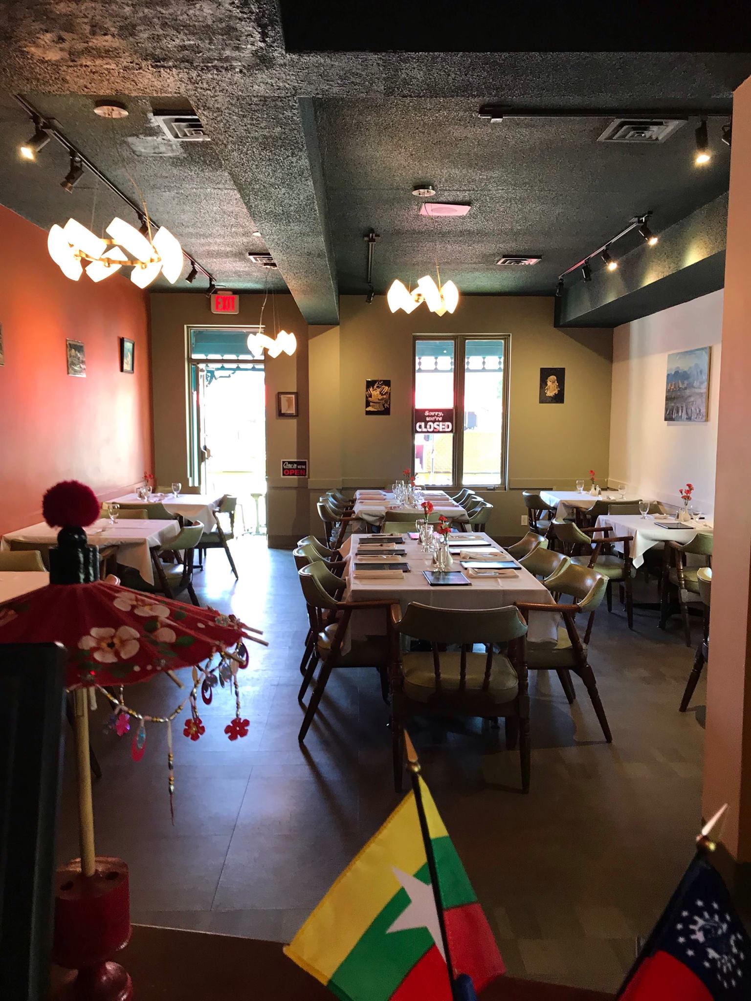 The dining room at Rangoon Restaurant